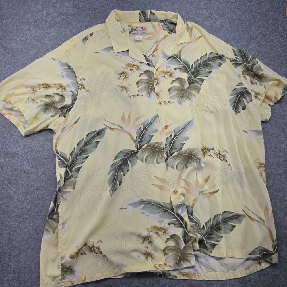 Vintage 90's Paradise Found Mens 3XL 100% Rayon Hawaiian Shirt Made in Hawaii